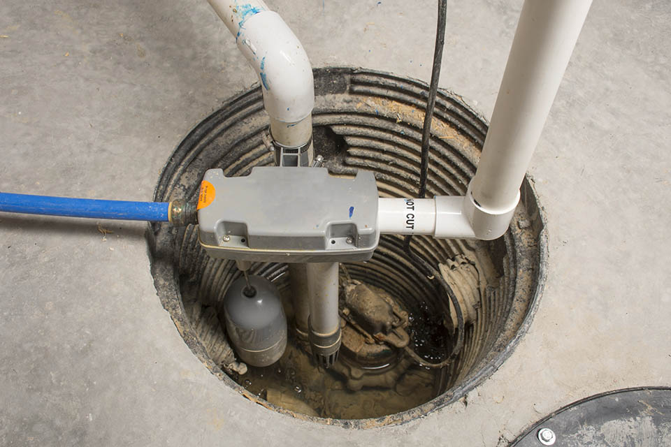 Indoor sump pump