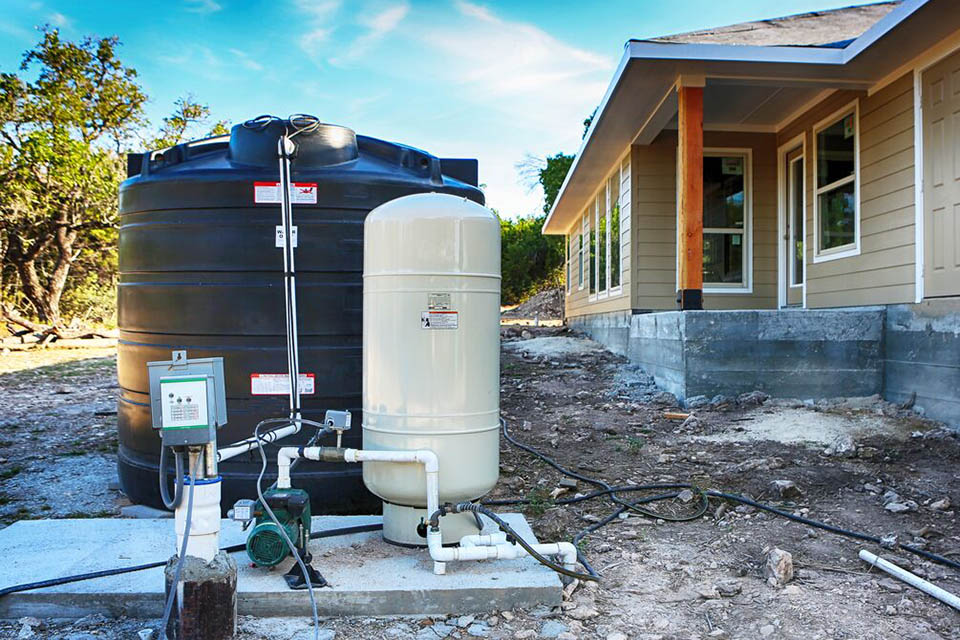 Outdoor water well tank